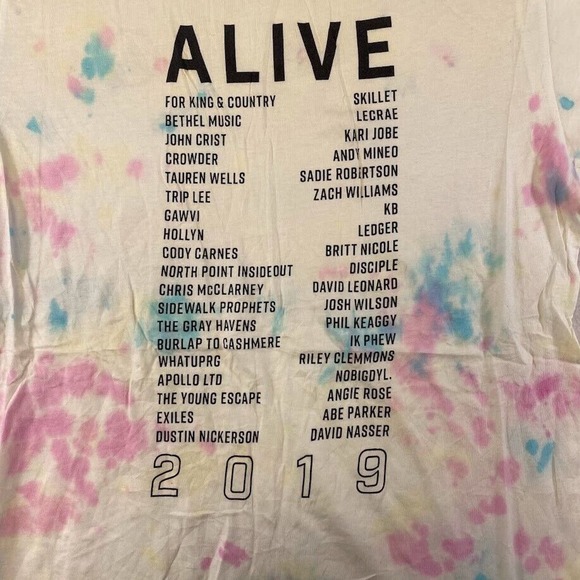 Alive Festival 2019 Dyed Tee Thrifted Vintage Style Size M - Picture 7 of 9
